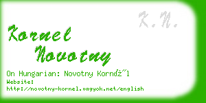 kornel novotny business card